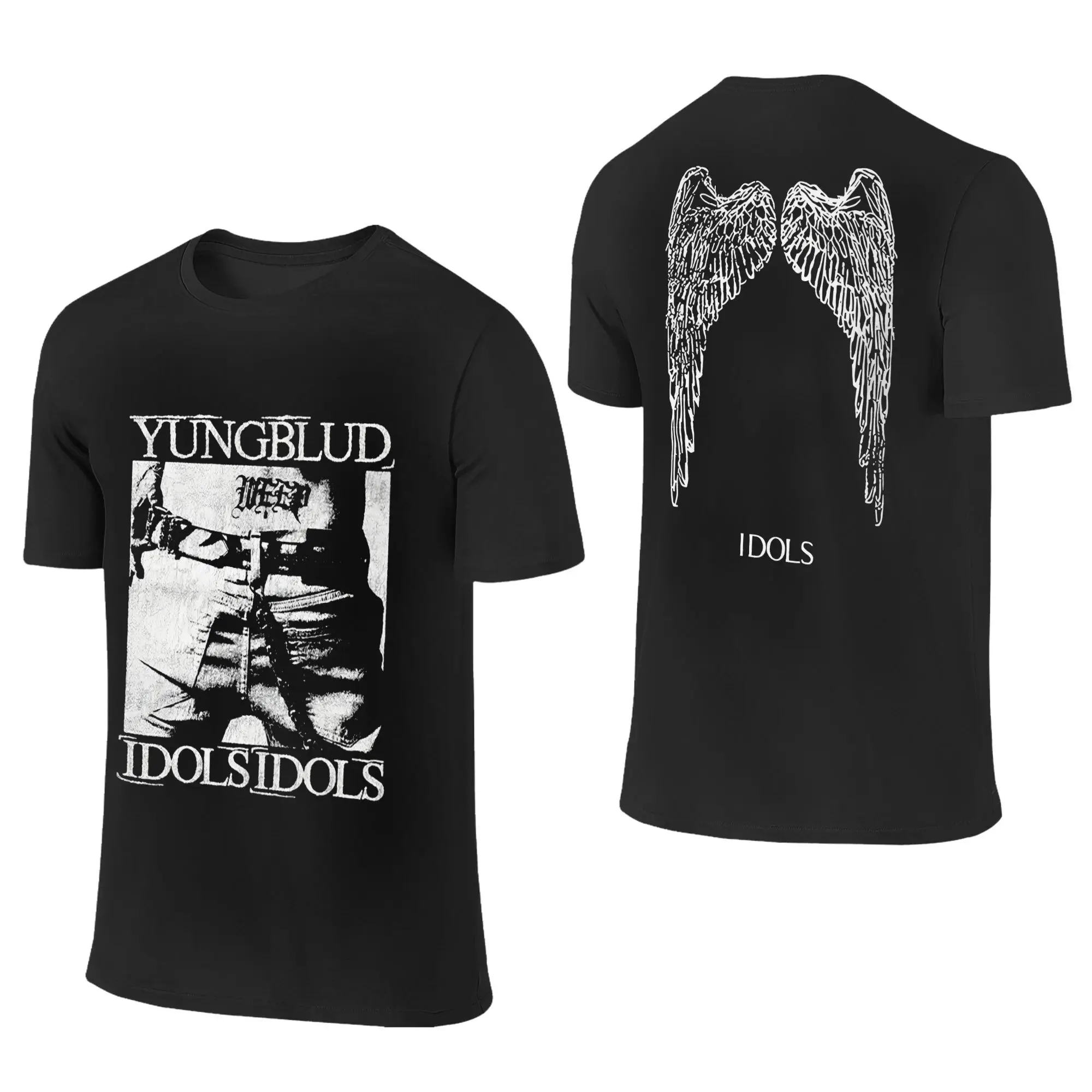 

Funny Idols Wings YUNGBLUD T-Shirts for Men O Neck Pure Cotton T Shirt Short Sleeve Tees Gift Clothes