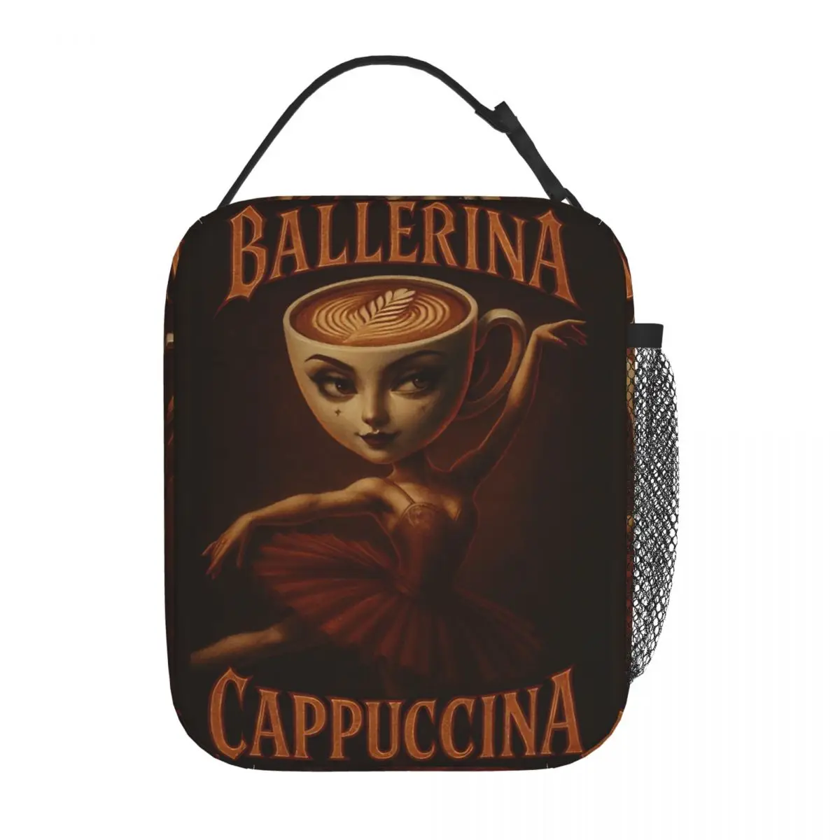 Ballerina Cappuccina Isolierte Lunchtaschen mit italienischem Gehirnrot, auslaufsicherer Essensbehälter, Thermotasche, Tragetasche, Lunchbox, College-Picknick