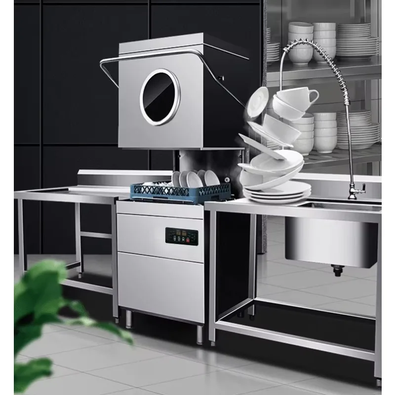 Hotel School Restaurant Smart Dish-washing Machine High Efficiency Commercial Kitchen Cover Opening Dishwasher Machine