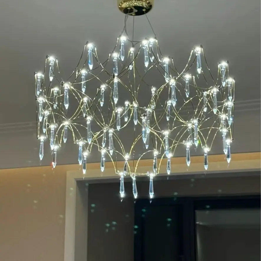 Modern LED Starry Sky Ceiling Chandeliers Firefly Living Dining Room Pendant Lamp Home Decor Hanging Light Luster Fixtures