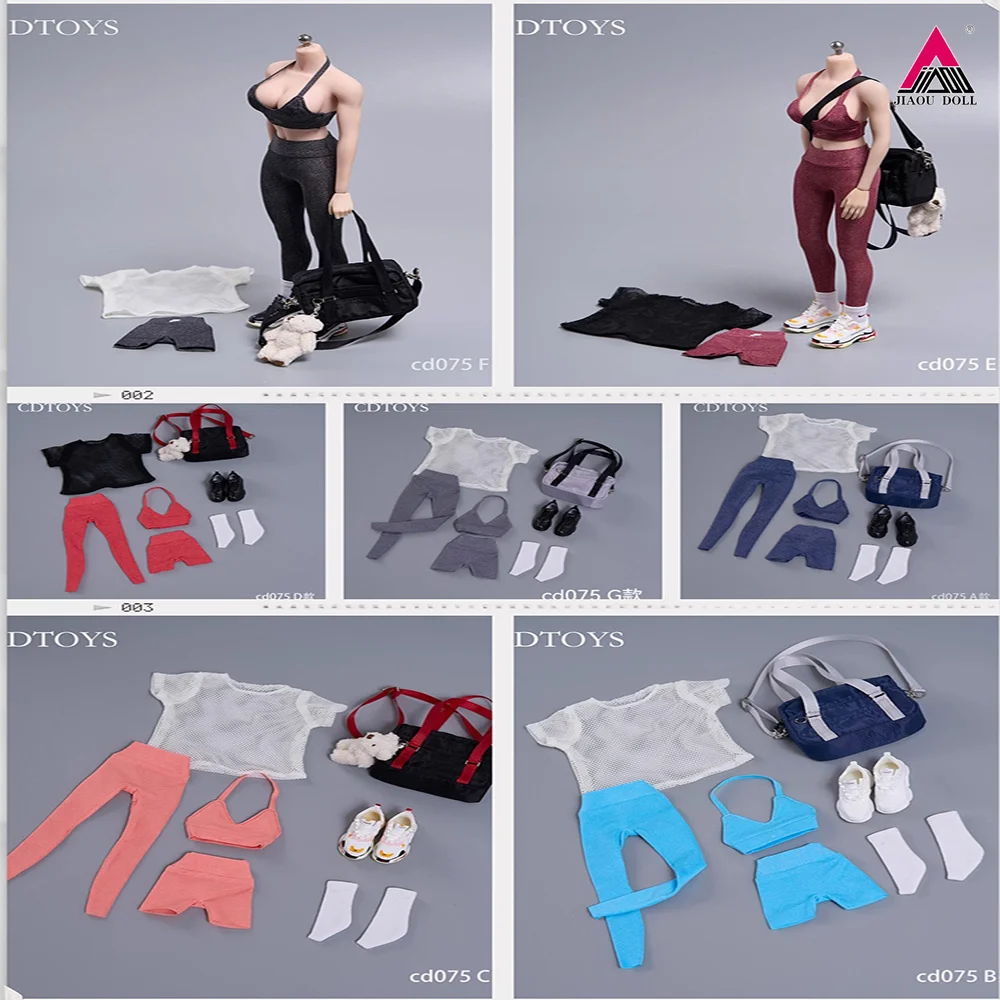 

In Stock cdtoys Cd075 1/6 7piece Set High Stretch Sportswear Tight Fitting Clothes Model for 12'' Female Soldier Action Figure