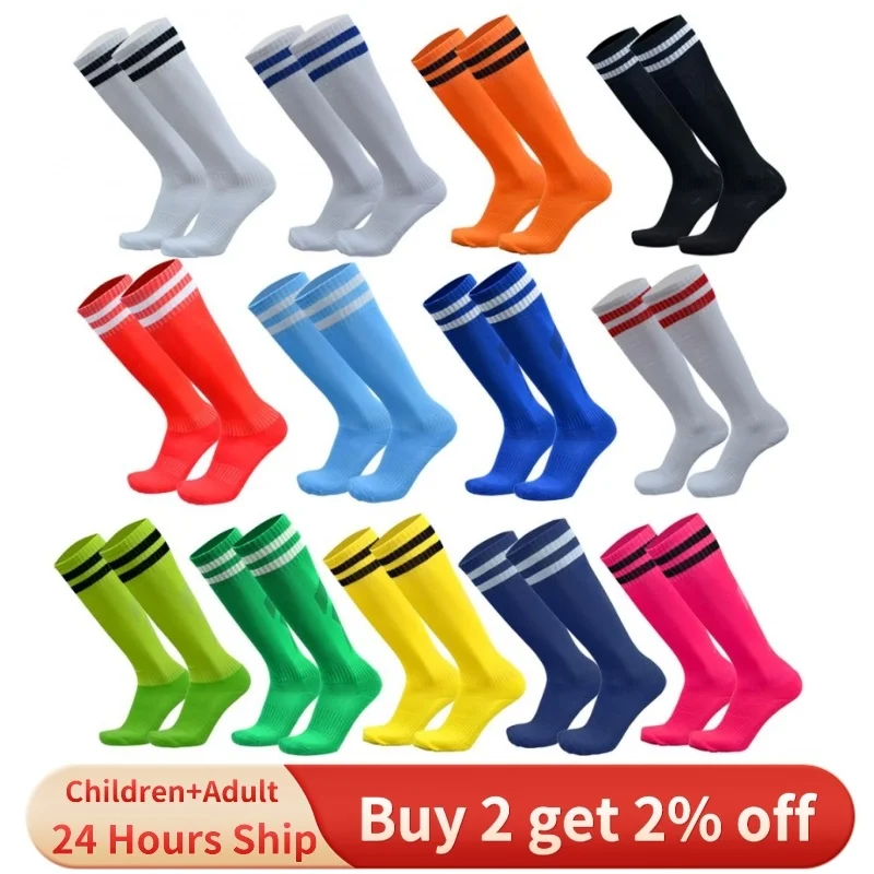 

Cotton 1 Pair Football Sports Knee Socks Long Spandex Kids Legging Stockings Soccer Baseball Ankle Adults Children Socks