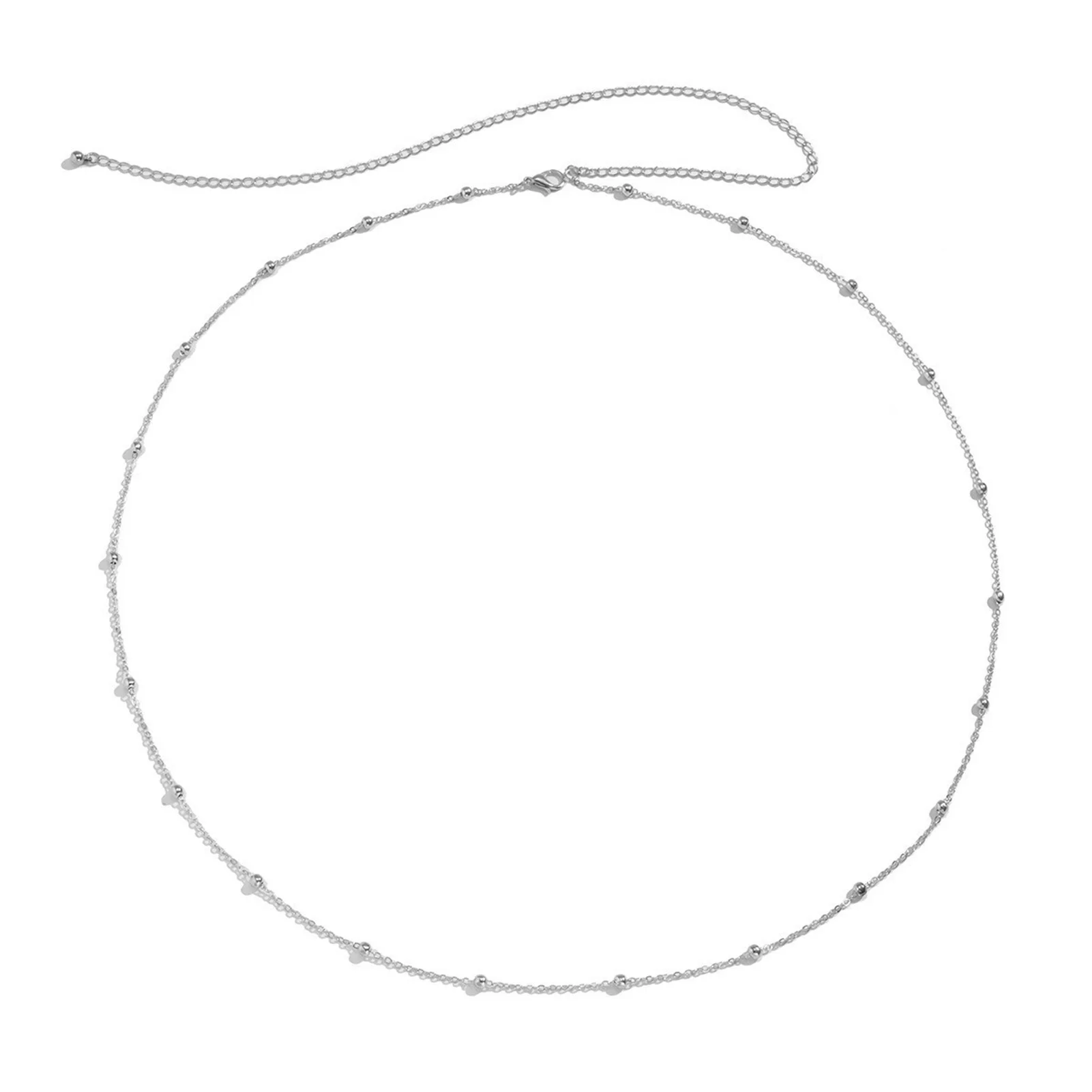 Alloy Metal Waist Chain for Beach Party Women's Adjustable Geometric Bead Belly Belt Fashion Jewelry Accessory Durable