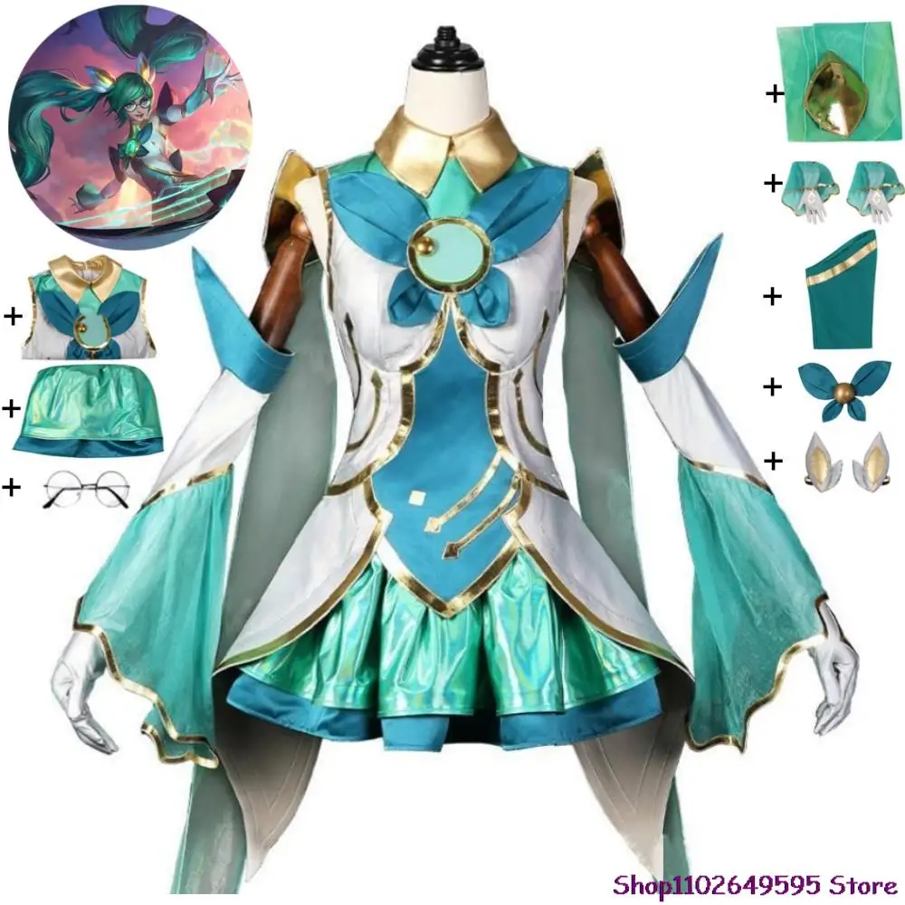 Game LoL Sona Buvelle Star Guardian The Maven Of The Strings 36E Cosplay Costume Anime Sexy Woman Dress Hallowen Uniform Suit