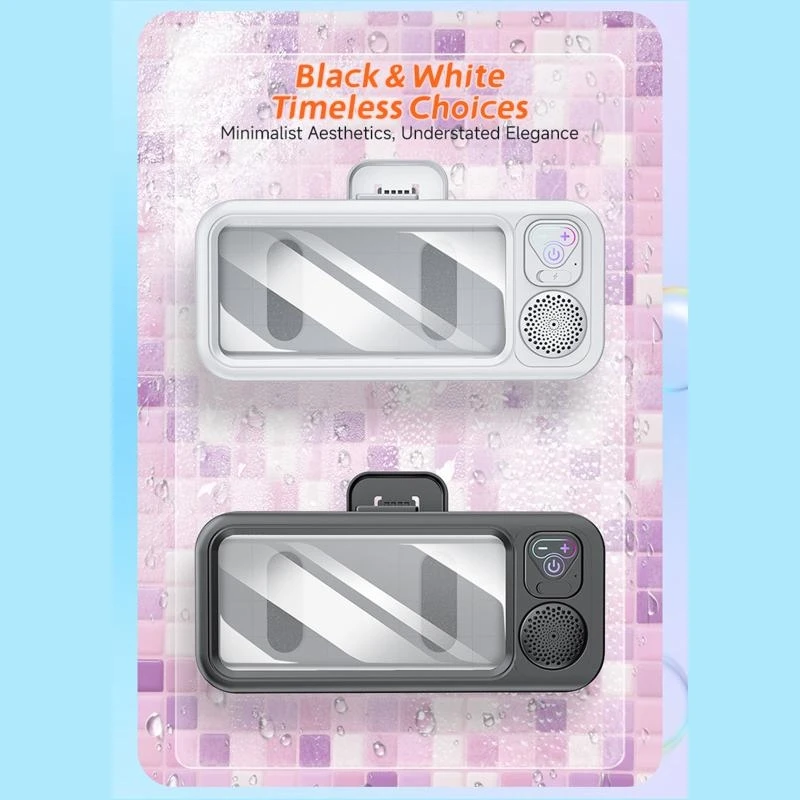 

Водонепроницаемая беспроводная колонка с держателем для портативных устройств для использования в ванной, душевой, на кухне и на открытом воздухе