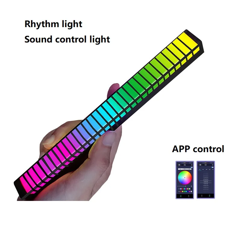 

2Pcs LED Light Music Rhythm light Sound Control Pickup Ambient Lamp Atmosphere Night Lights gift For Car Room Gaming Decoration