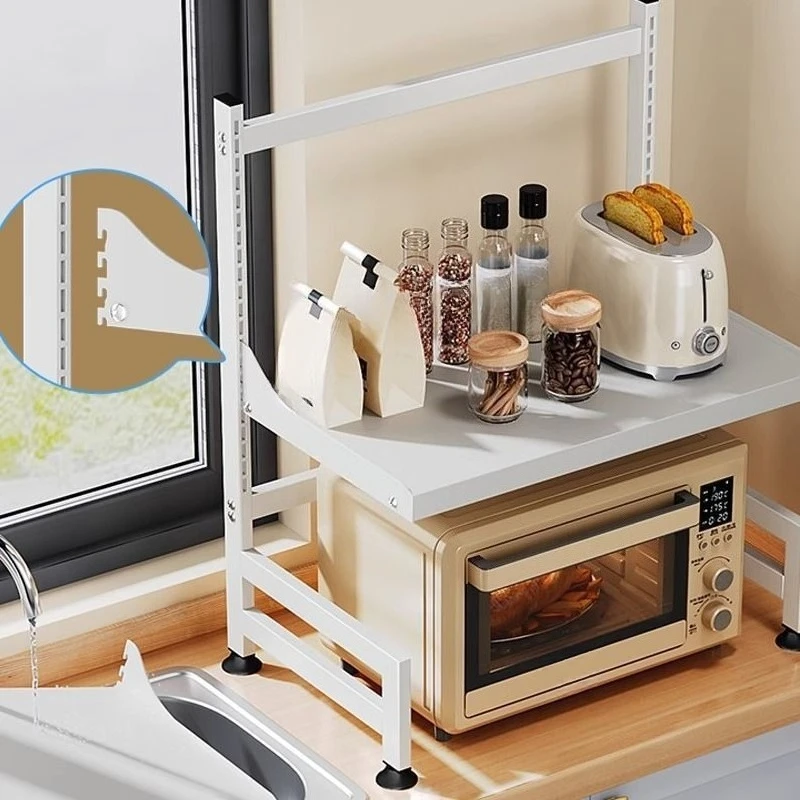 Kitchen Countertop Drawer Storage Rack Adjustable Microwave Oven Rack Multi-layer Rice Cooker Oven Rack Storage