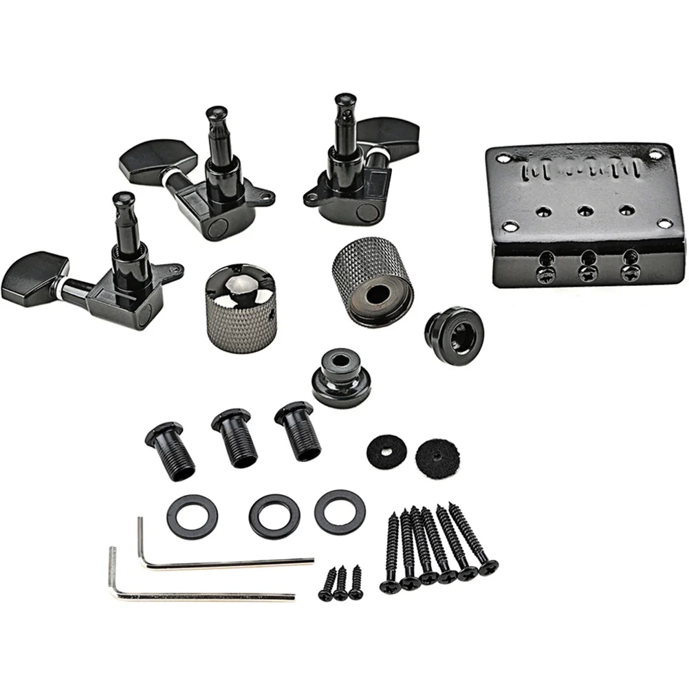 

1Set 3-String Guitar Bridge Kit Reliable Tuning Pegs Easy Install Remove Guitar Luthier Tools Supplies Control Knob