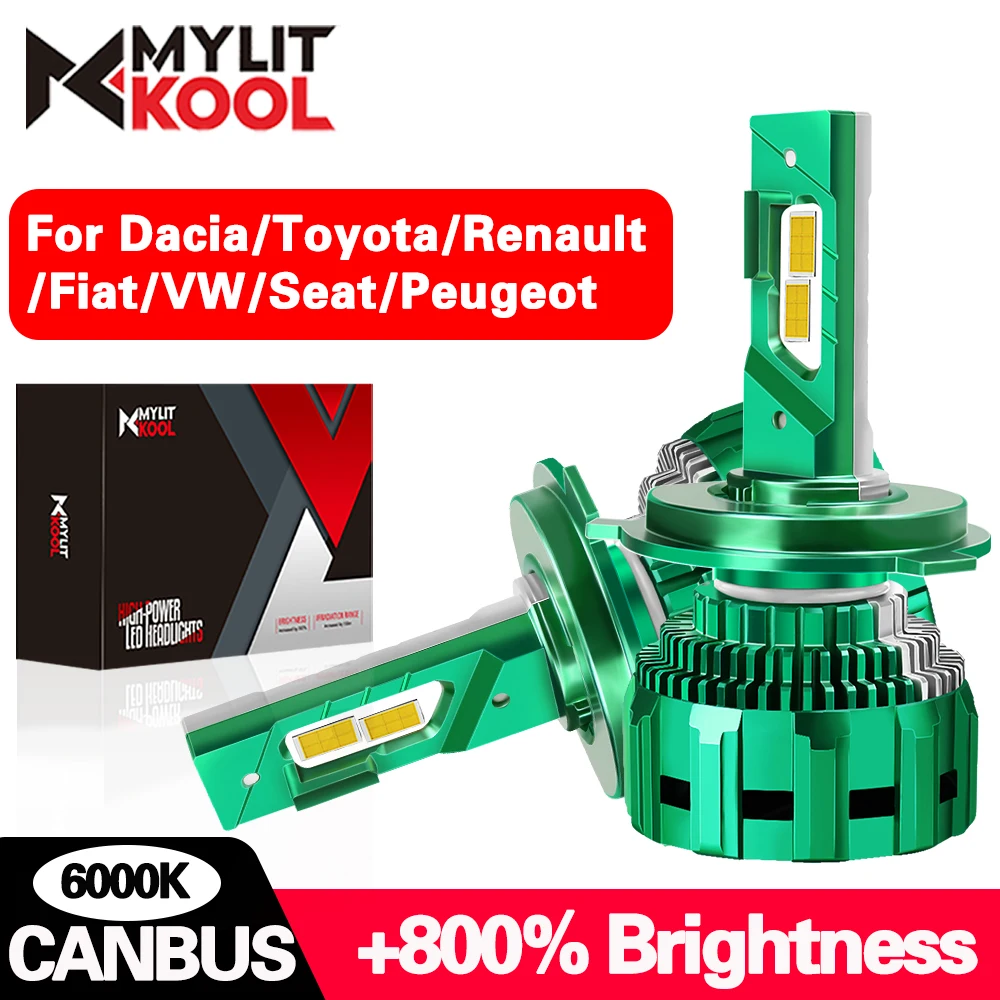 

2000 Вт CANBUS светодиодные фары H7 H4 H11 H1 9005 HB3 9006 HB4 автомобильные лампы 6000K 12 В для Dacia/Toyota/Fiat/Renault/VW/Seat/Peugeot