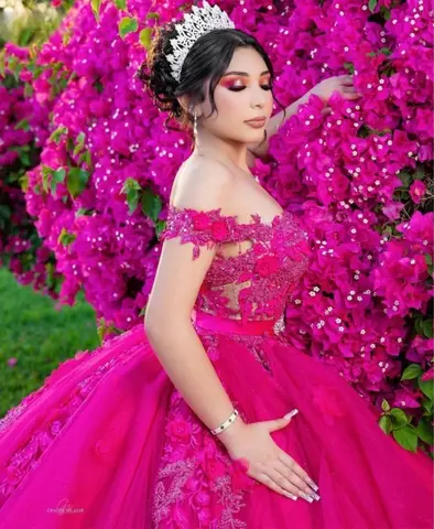 6 best sales fuchsiafärgad quinceanera-klänning - №4