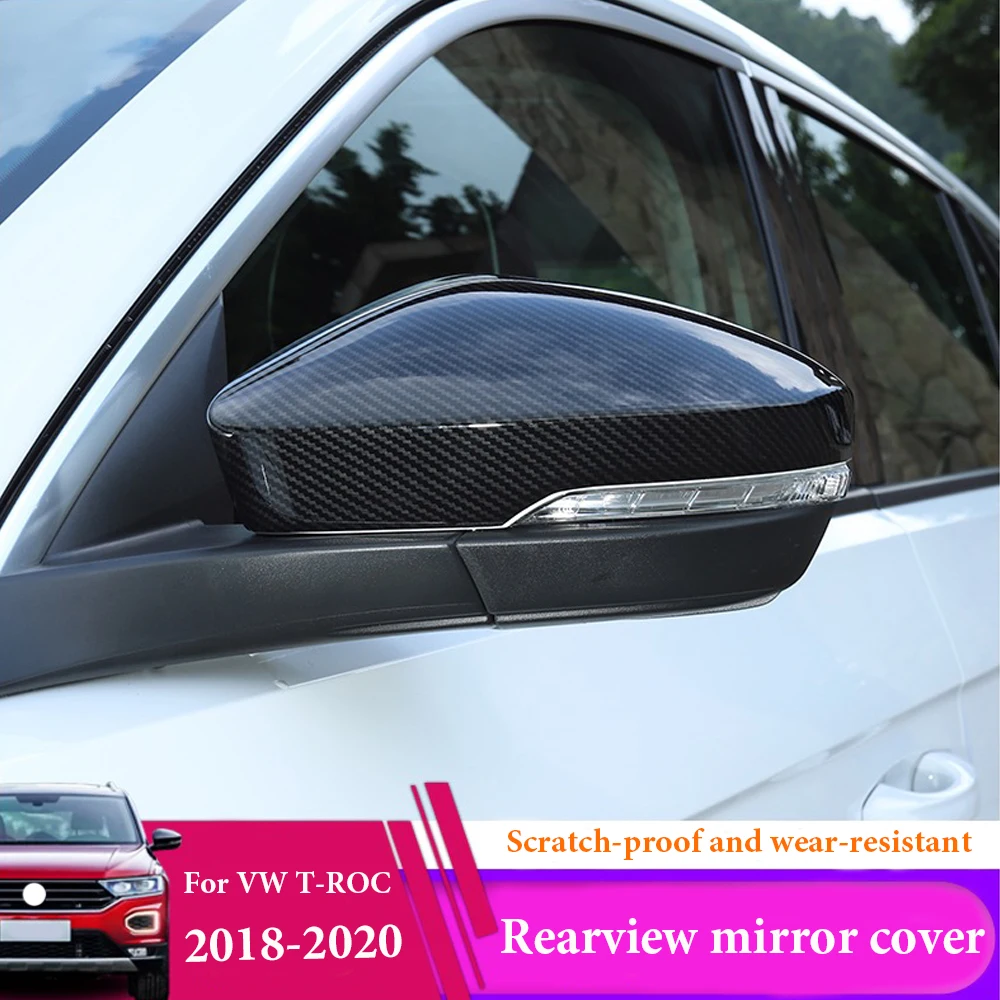 

Car-styling Side Wing Mirror Caps Cover Replacement For VW T-ROC 2018-2020 Rearview mirror cover auto parts 2pcs