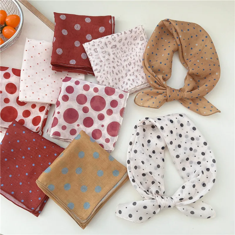 

58 см шарф в горошек, шейный платок, платок на шею, банданы, повязка на голову, лента для волос, аксессуары для волос, женские квадратные шарфы