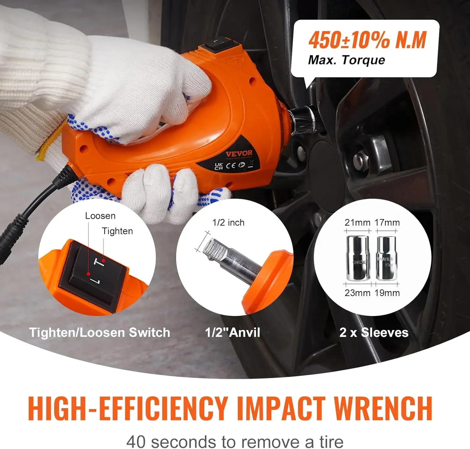 Electric Car Jack, 5 Ton/11023 LBS Hydraulic Jack Lift , and LED Light for SUV MPV Sedan Truck Change Tires Garage Repair image 4