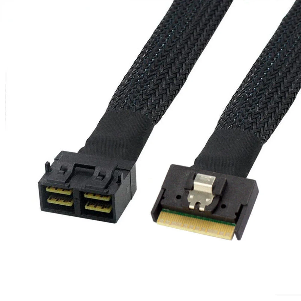 Slimline SAS SFF-8654 8I 4.0 74P to 2X SAS 8643 Connection Cable