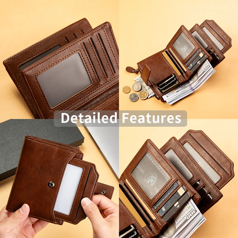 

Men's Wallet New Leather Short Vintage Multi-card PU Leather Pop Gift Box Gift