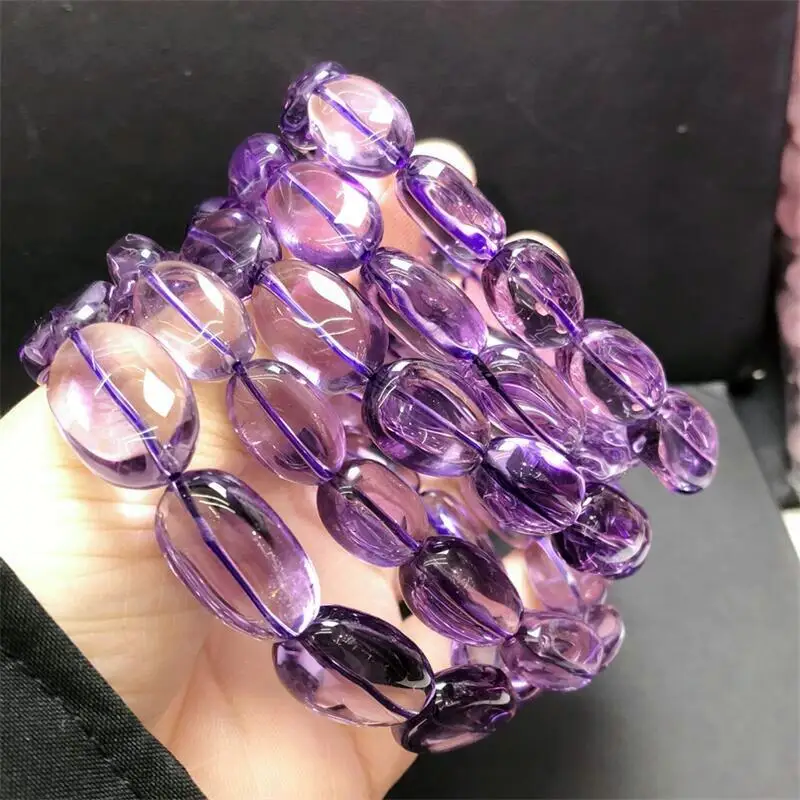 

12x17MM Natural Amethyst Freeform Quartz Bead Bracelet Gemstone Jewelry Reiki Healing Fengshui For Women Holiday Gift 1PCS
