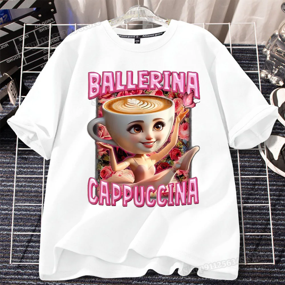 Camiseta italiana brainrot para crianças, roupas brancas, verão, manga curta, algodão, meninos, meninas, roupas tidung sahur