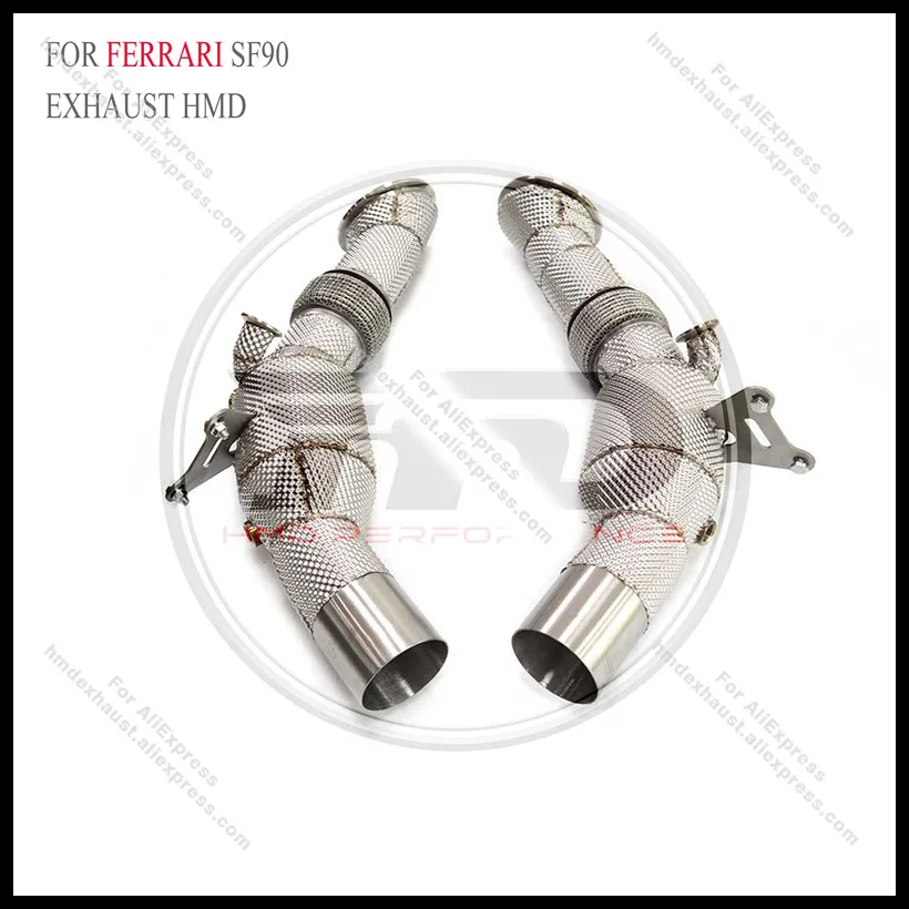 

HMD Exhaust System High Flow Performance Downpipe for Ferrari SF90 3.9T 2019+ With Heat Shield Racing Pipe