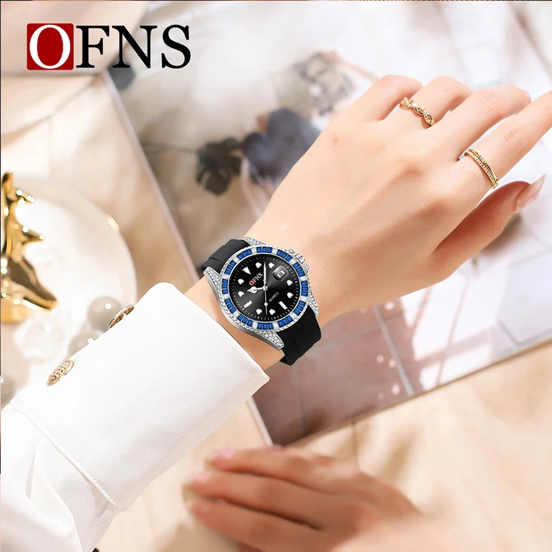 OFNS S7101 رجل التقويم ساعة عالية الجودة مقاوم للماء كرونوغراف ساعة يد رجالي 2024 سيليكون الرجال ساعات كوارتز ساعة عادية