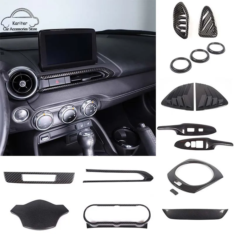 

For Mazda MX-5 MX5 ND 2016+ ABS Car Central Control Dashboard Navigation Panel Sticker Full Set Interior Decoration Trim Kit LHD