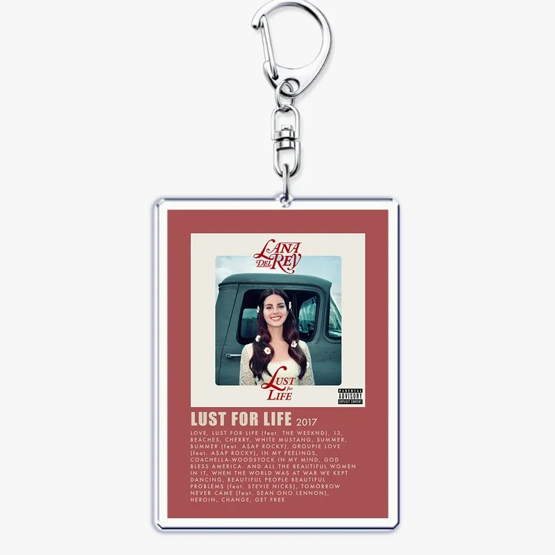Hot Lana Del Rey Minimalist Poster Keychain for Bag Pendant Born To Die Ultraviolence Key Chain Ring Keyring Jewelry Fans Gift