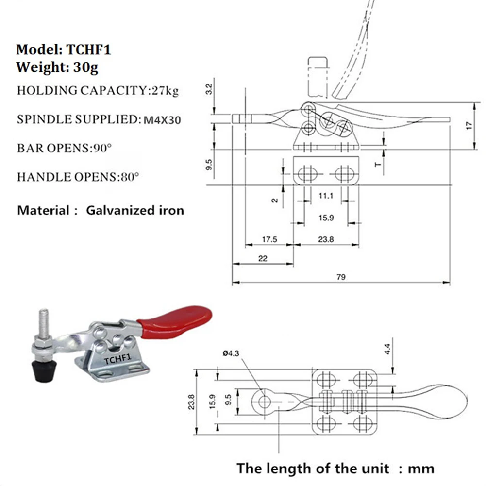 تبديل المشبك TCHF1 أداة الإفراج السريع تبديل المشبك لقط قوة 27 كجم 60lbs الثقيلة النجارة تركيبات اليد كليب أداة