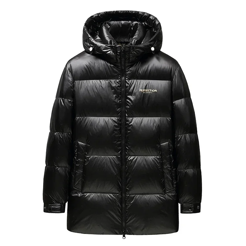 Men's Hooded Down Jacket 2025 Long Coat Luxury Designer Clothing Winter Thickened Cold-Proof Clothes High-Grade Filling