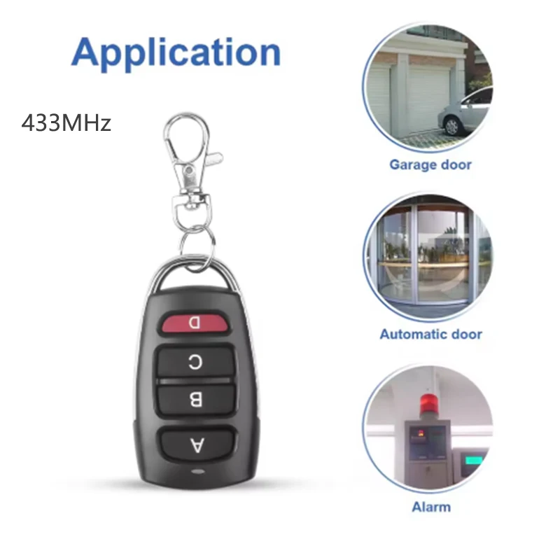 

433MHz 4-key Copy Remote Control for Garage Door Access Control Door Barrier Gate Remote Wireless Control Intelligent Control