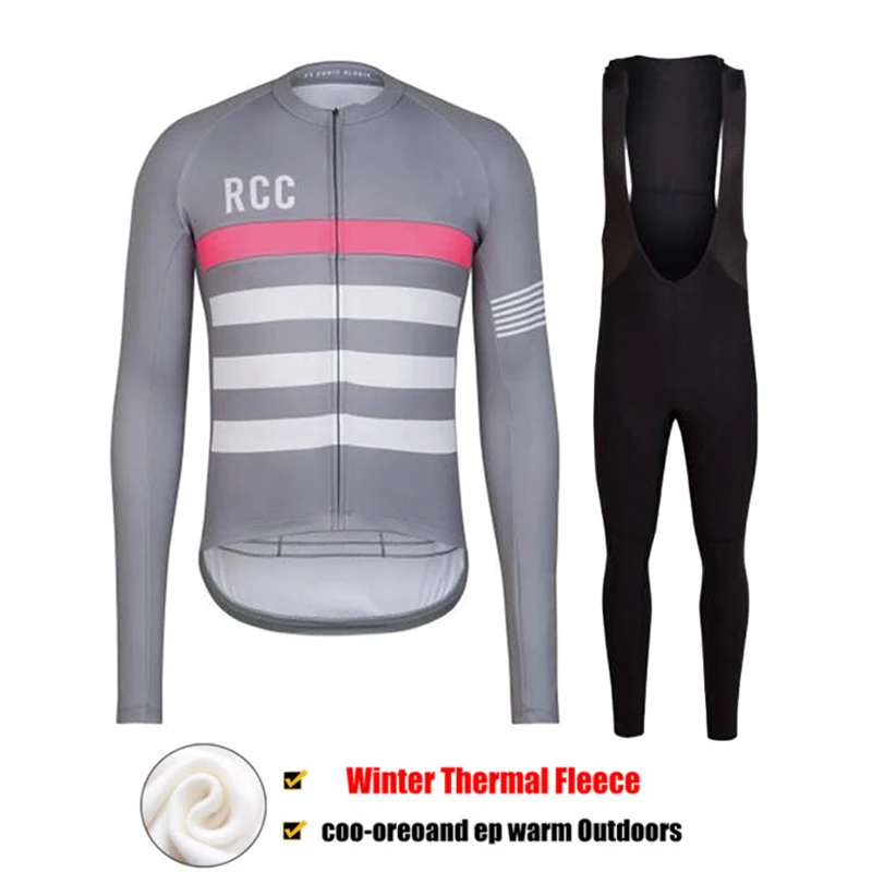 2022 RCC Winter Thermal Fleece Cycling Jersey Set Long Sleeve Bicycle Clothing MTB Bike Wear Maillot Ropa Ciclismo Cycling Set