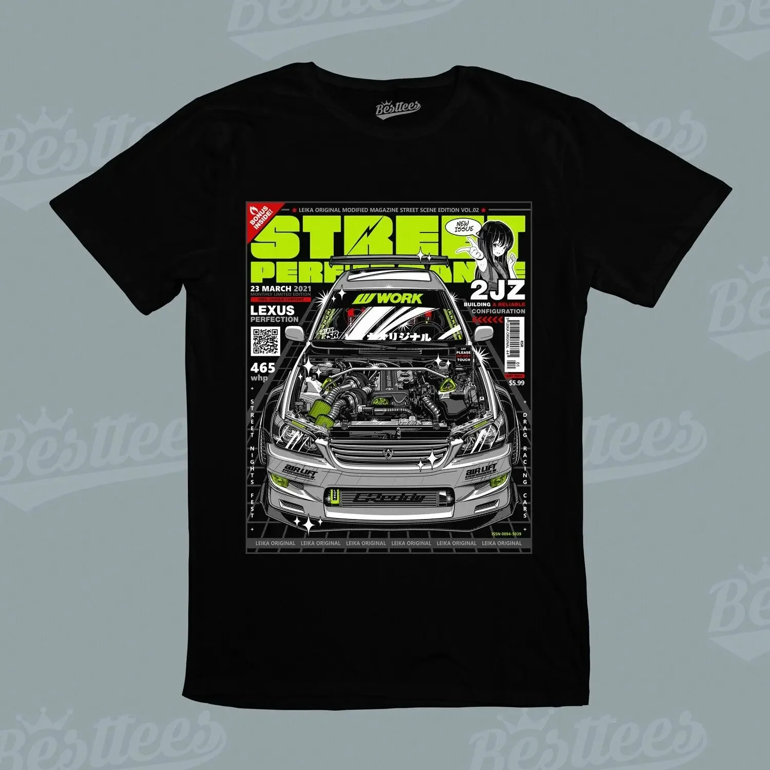 

Japanese Manga Anime IMPORT TUNE Street Racing Racer Drifting Sports Car T-Shirt