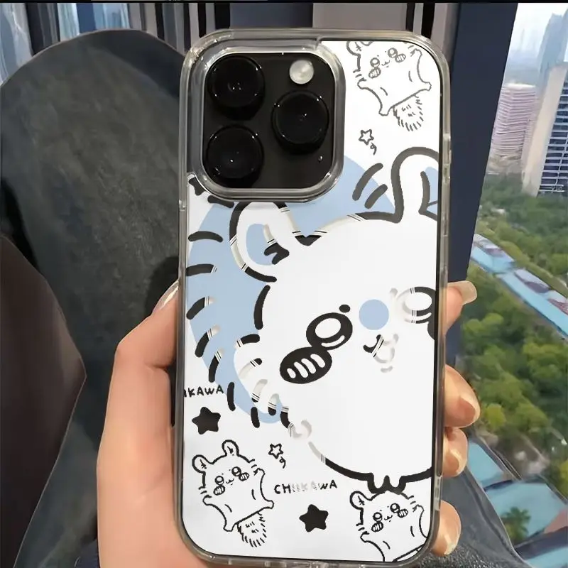 MINISO Chiikawa Momonga غلاف مغناطيسي شفاف IPhone16/15/14/13/12/11 حافظة هاتف محمول جديدة مضادة للسقوط Kawaii مقاومة للاهتراء #5