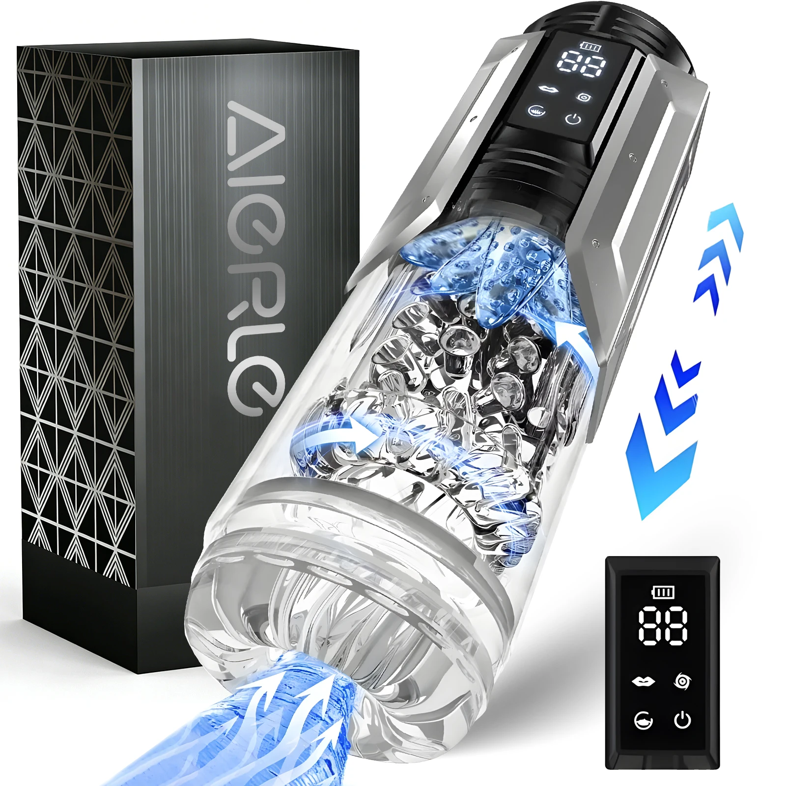 LCD 3in1 Automatic Male Mastubator Blowjob Masturbation Cup with 7 Sucking& Thrusting& Rotating Modes Pocket Pussy Man Sex Toys