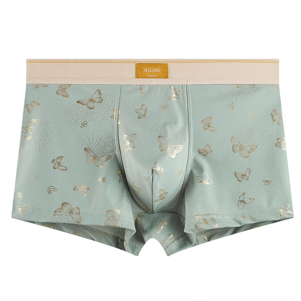 

Мужское нижнее белье: трусы-боксеры из ледяного шелка с принтом бабочек, бесшовные, эластичные, мягкие, для сна