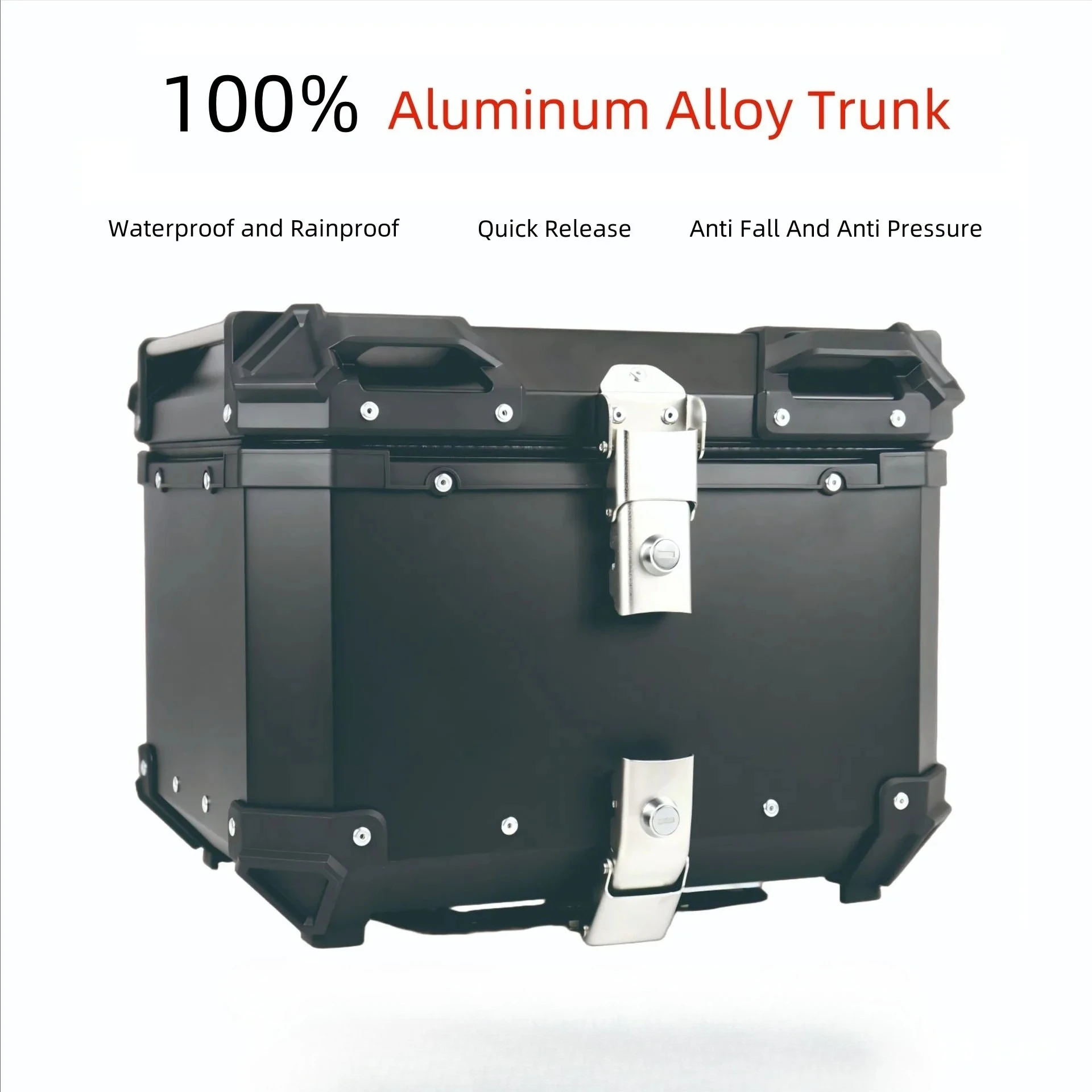 45L Motorcycle Helmet Box CNC Aluminum Top Tail Rear Luggage Storage Tool Cases Lock Trunk Tail Box Luggage Storage Cases