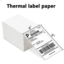 Papel de etiquetas térmicas de 4x6 pulgadas, 100x150mm, 100 hojas/Pila, pegatinas adhesivas para envío térmico, DHL, UPS, Express, código de barras