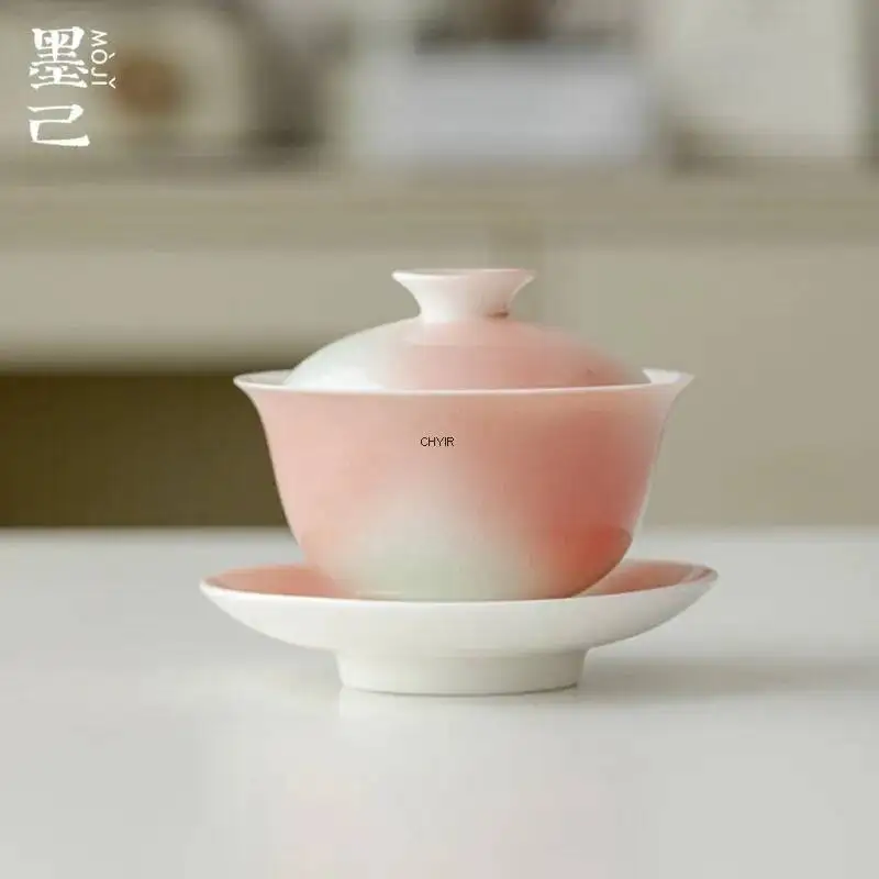 Tazón de Té de Cerámica con Diseño de Pomelo y Jazmín, Gaiwan de Tres Talentes, Taza de Té Kung Fu
