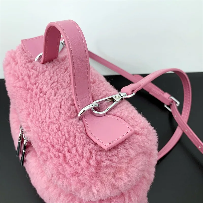 Luxury Brand Designer Box Bag Women 2024 Winter Trendy Faux Fur Shoulder Bags Handbag Y2k Girls Fashion Festival Crossbody Bag