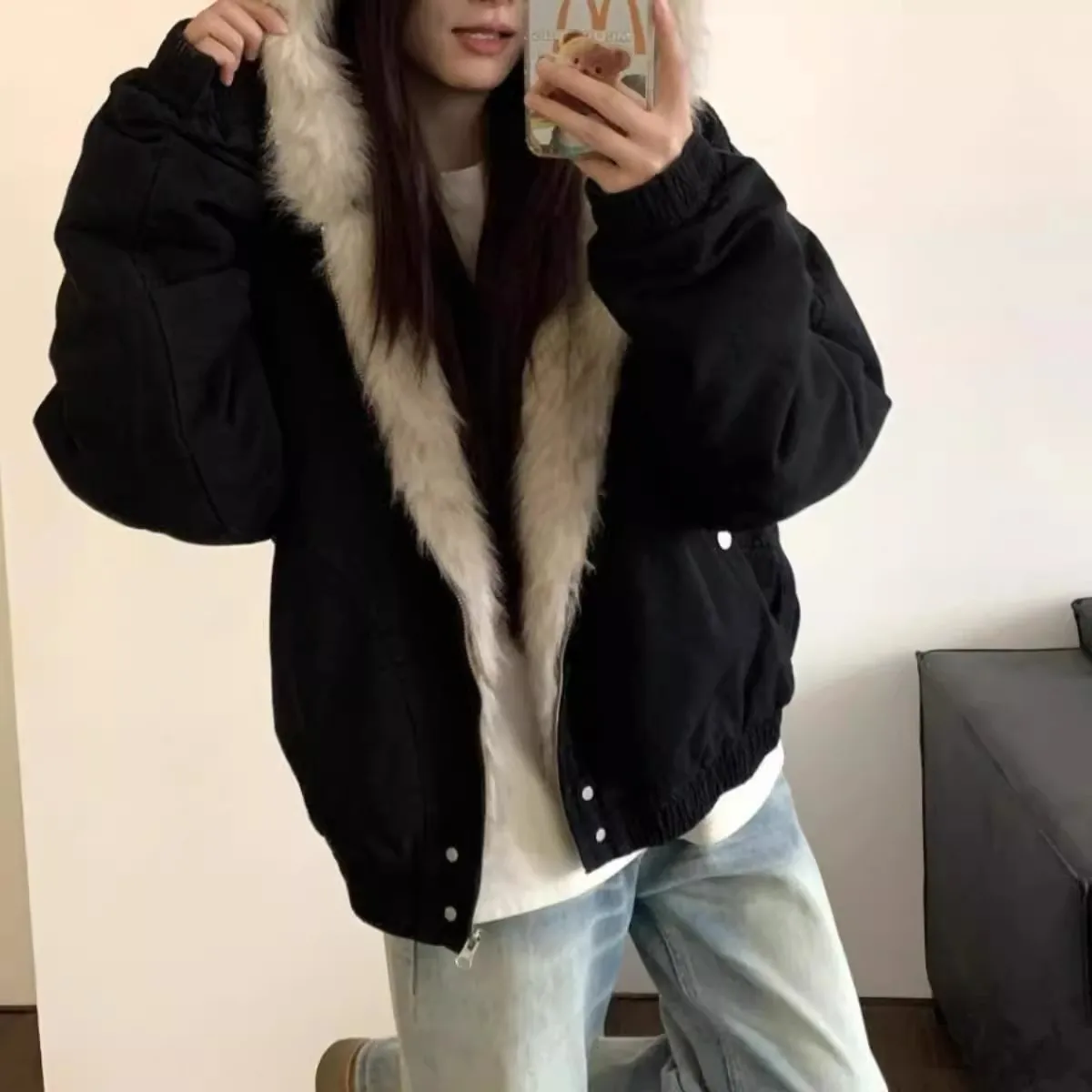 

2025 Winter Plush Hooded Cotton Jacket for Men and Women, Thickened and Designed with Style