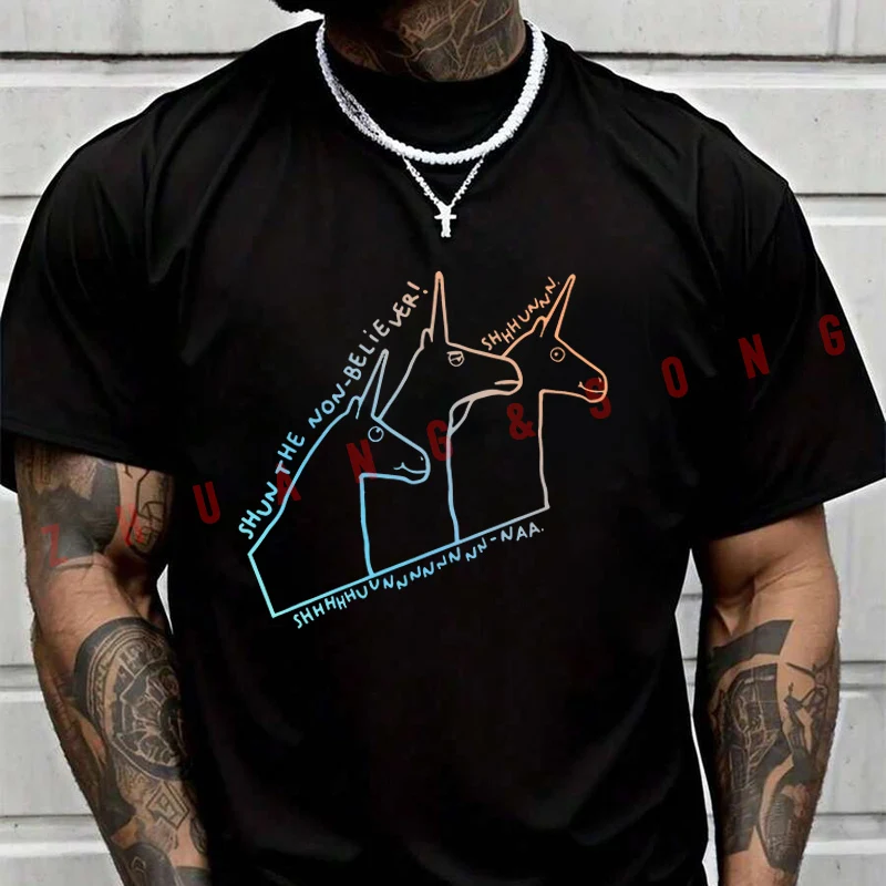 

Summer Shun The Non Believer! Funny T Shirt Men Women Motorcycle Loose Breathable Quick Drying Short Sleeved Sports T-Shirt