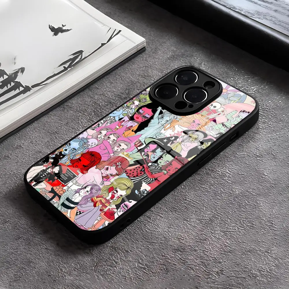 

Чехол Valfre для телефона с художественными принтами, закаленное стекло для IPhone 16 Pro 15 Pro Max 14 13 12 11 X XR XS Max 8 7 Plus SE, чехол