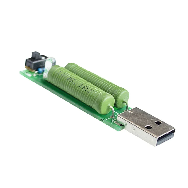 Porta USB Mini resistenza di carico a scarica Tester digitale per misuratore di tensione di corrente 2A/1A con interruttore 1A Led verde/2A Led rosso