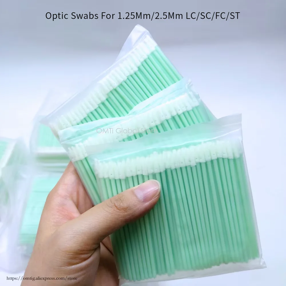 OMTiG Optic Swabs For 1.25Mm/2.5Mm LC/SC/FC/ST Connectors 100PCS Fiber Cleaning Rod FTTH Tool