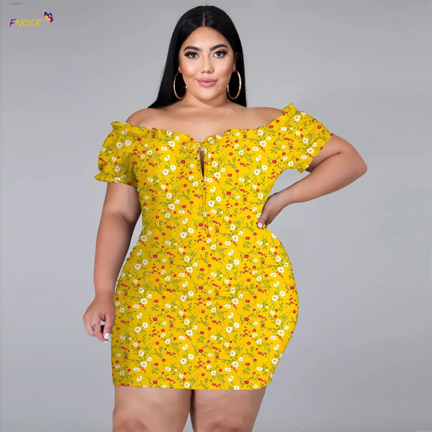 Women\'s Clothing Plus Size Dresses 2024 Autumn Urban Casual Soild Color Knitted Sexy Off-Shoulder Dress Lace-up Nightclub Skirt