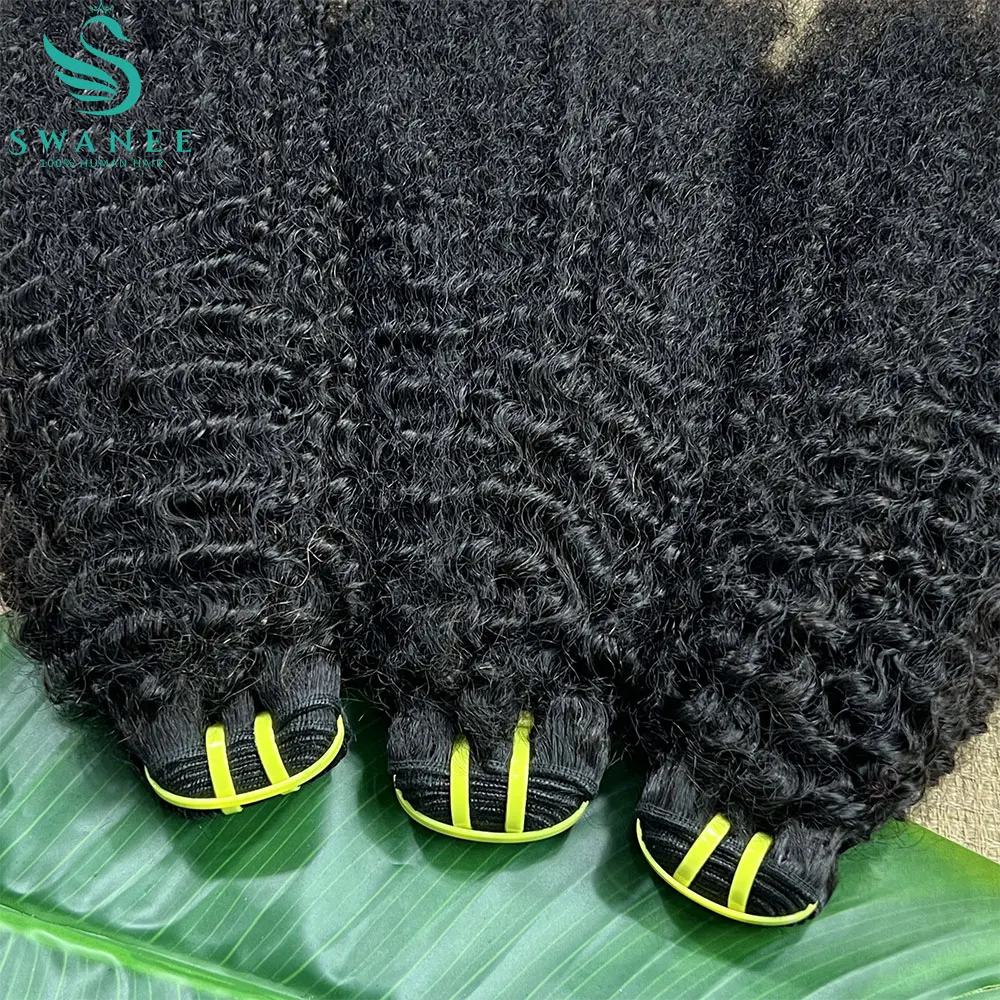Ruwe 4C Afro Kinky Curly Haarbundels 10-30 inch Krullend Weefsel Onbewerkte Maagdelijke Extensions voor Vrouwen # 1B Natuurlijk Zwart