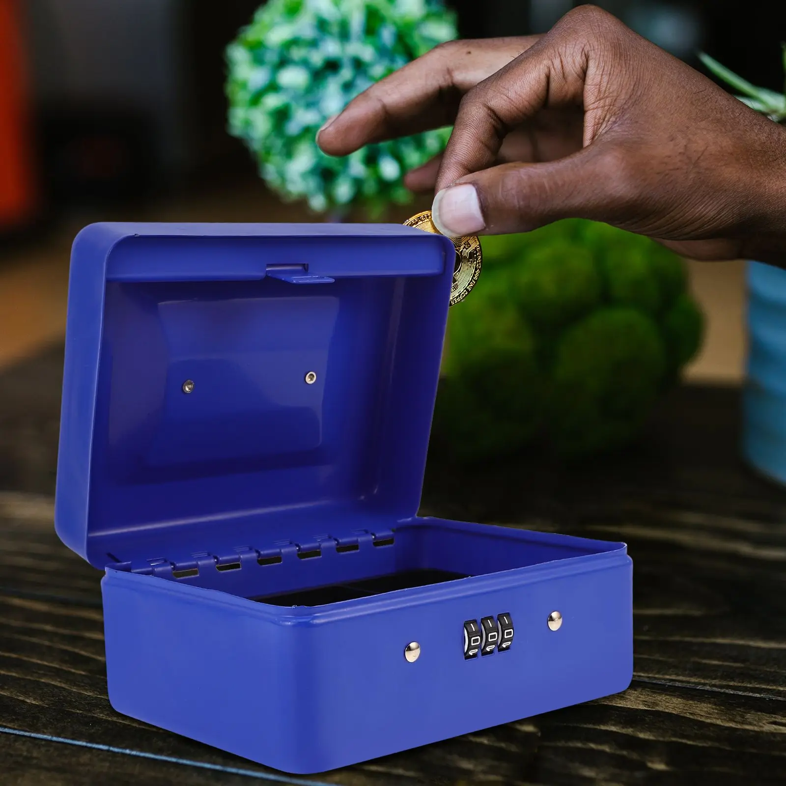 Thickened Metal Lockable Cash Box With Lock Large Storage Safe For Portable Coin Jar Lock Box File Storage Combination Safe