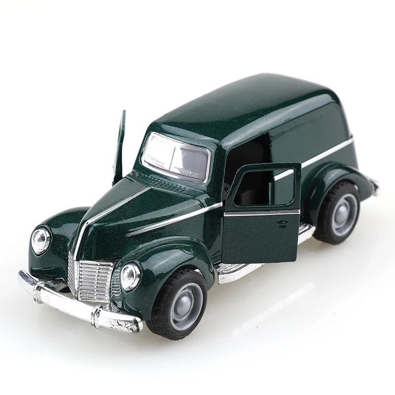 Mini modelo de carro clássico de liga retrô 1:38 simulação de metal pull-back modelo de carro fundido coleção de brinquedos infantis decoração presentes de natal