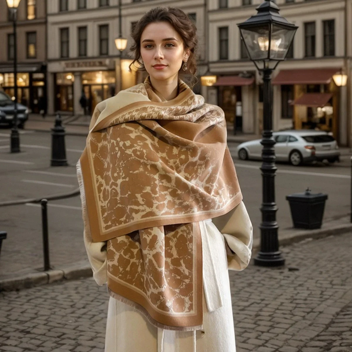 

Брендовый дизайн, роскошный шарф из искусственного кашемира с леопардовым принтом, утолщенный осенне-зимний шарф 2022, новый глушитель, шаль, шейный платок, муфельный