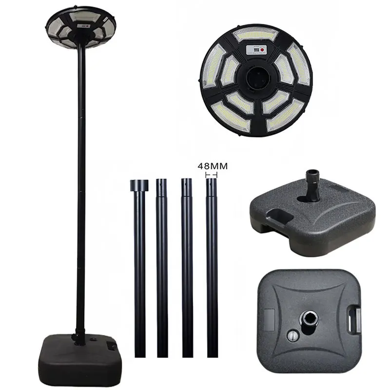 4000 واط أضواء الشوارع الشمسية في الهواء الطلق مع عمود طويل القامة 78 بوصة، قابل للإزالة، مستشعر حركة من الغسق إلى الفجر 750 LED ضوء عمود المصباح الشمسي #1