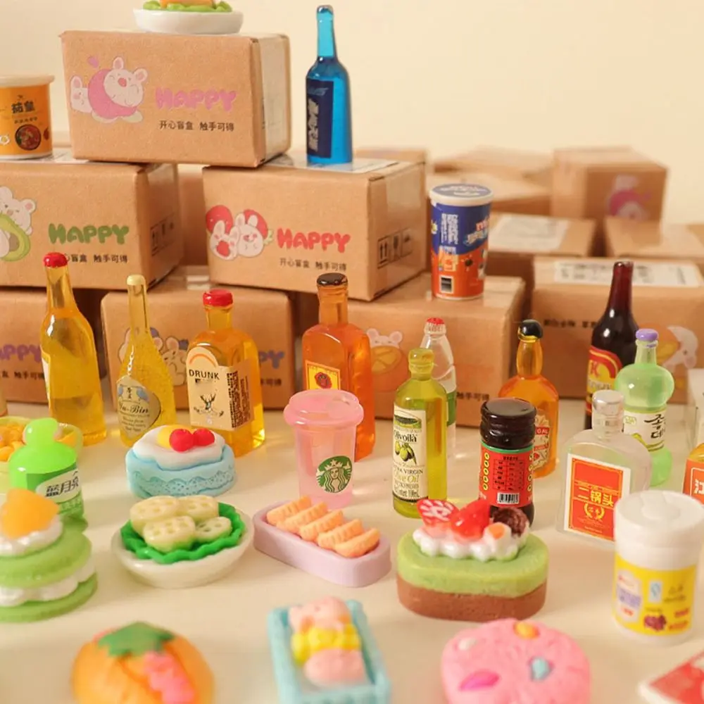 New Creative Surprise Blind Bag 4 Styles Student Gift Blind Box Food Bottles Miniature Dollhouse Decorations