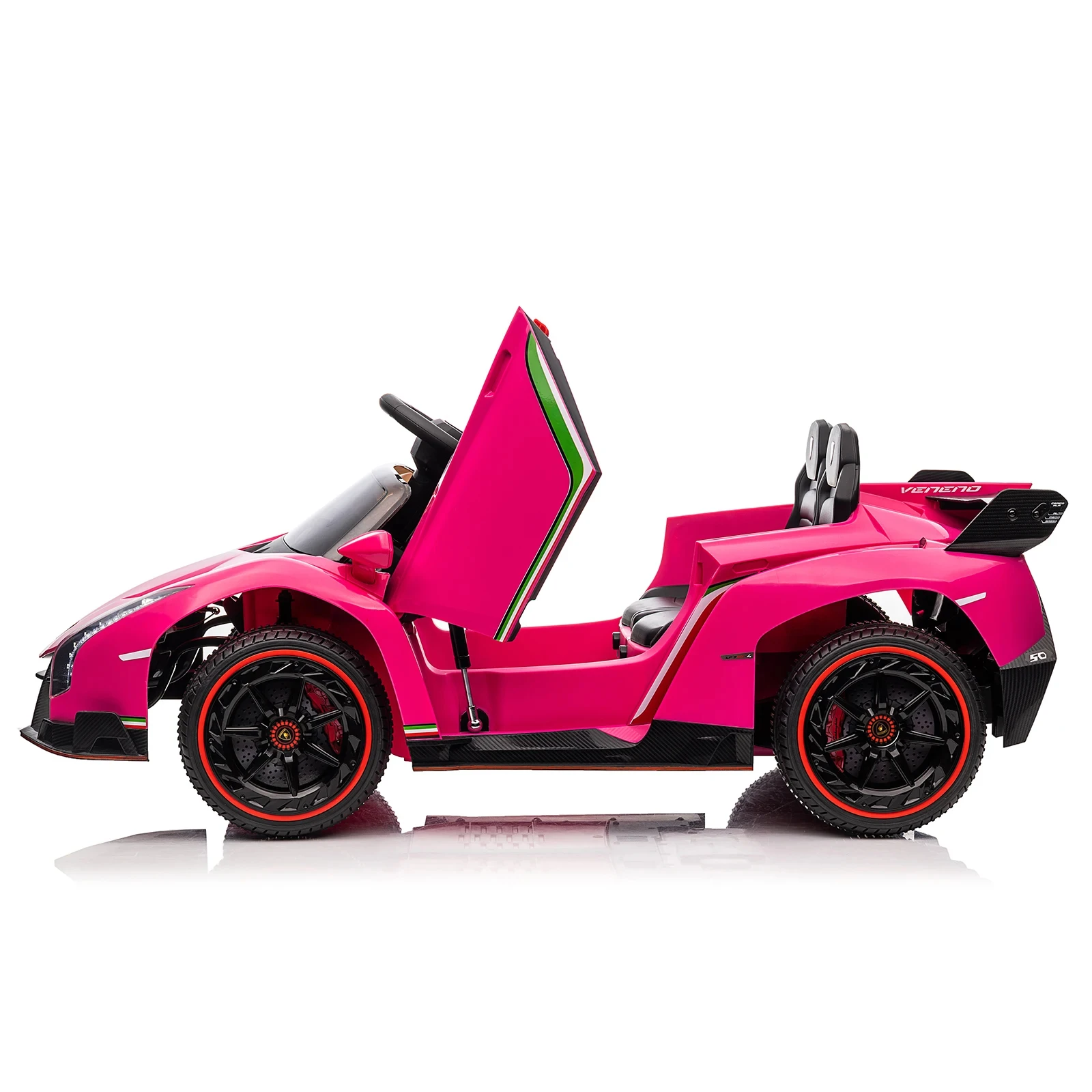 LEADZM-Petite voiture de sport Lamborghini Poison télécommandée, conduite de touristes, rose, 12V, 4,5 Ah, 2.4G